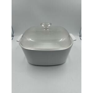 Corning Ware White A-5-B Dutch Oven Casserole w/ Lid 5L Liter